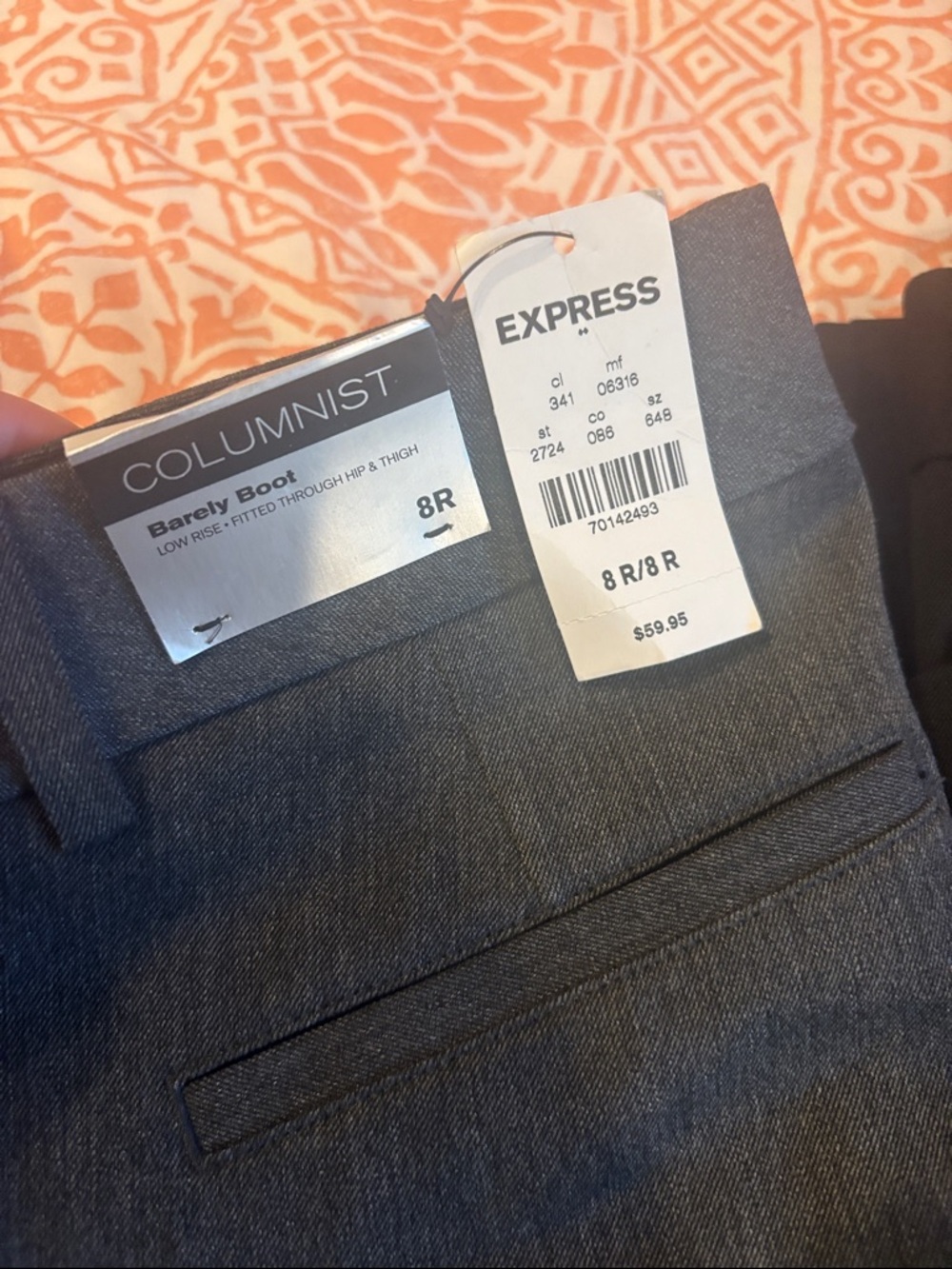 Express Columnist Barely Boot Pants in Charcoal